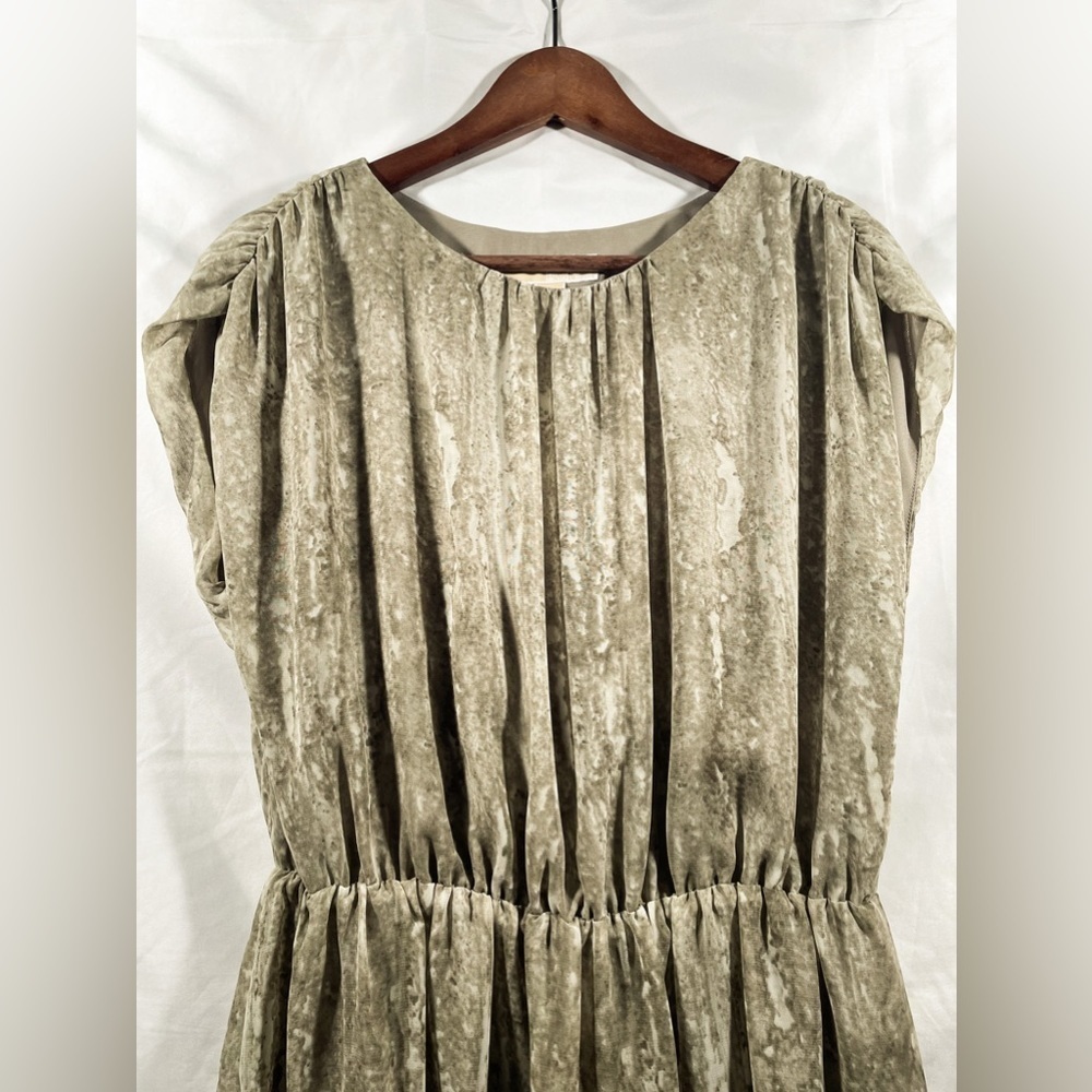 MICHAEL Michael Kors Cinched Waist Ruched Short Sleeve Dress Size 10 - Picture 7 of 8